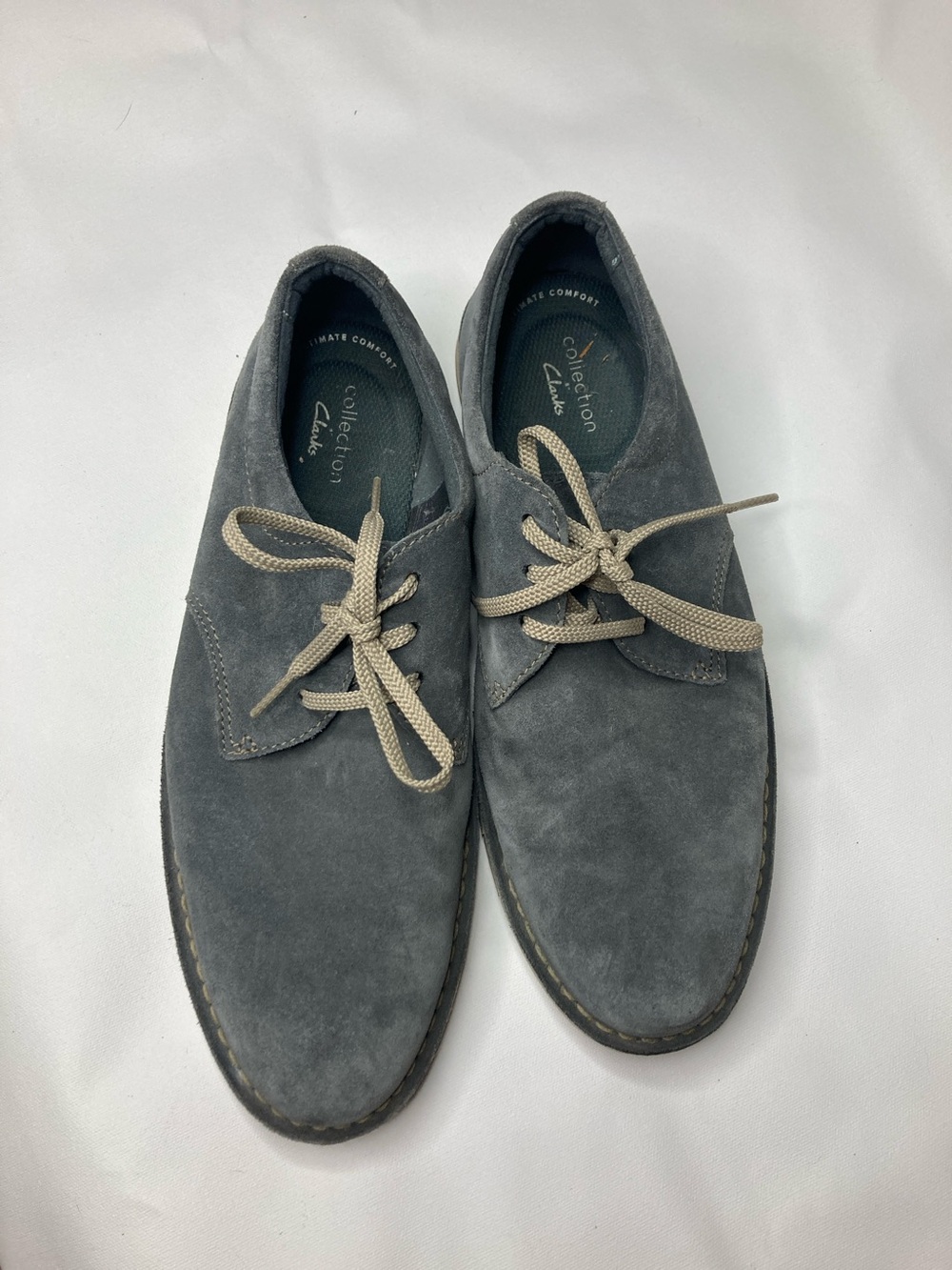 Collection B Gray Suede Casual Derby with Beige Laces